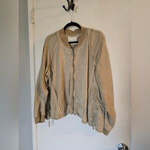 Anthropologie Tan Split Seam Jacket XL